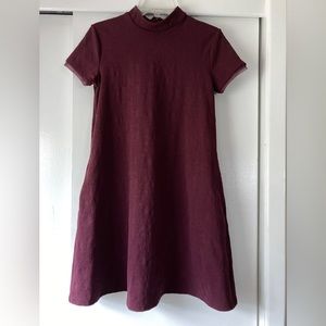 Simply Vera Wang Mock Neck Maroon Dress Sz Small